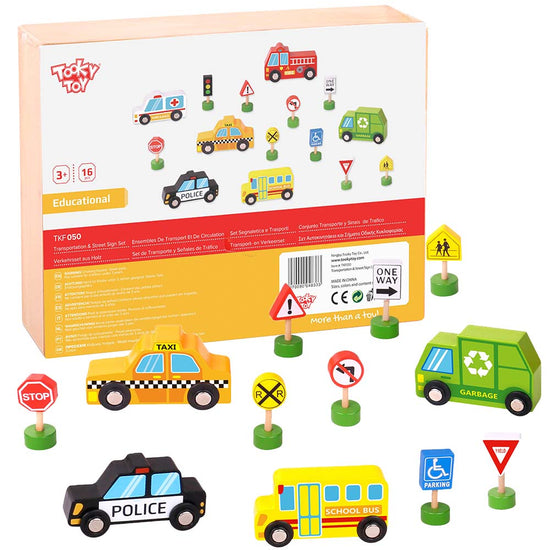 TookyToy - Transportation & Street Sign Set
