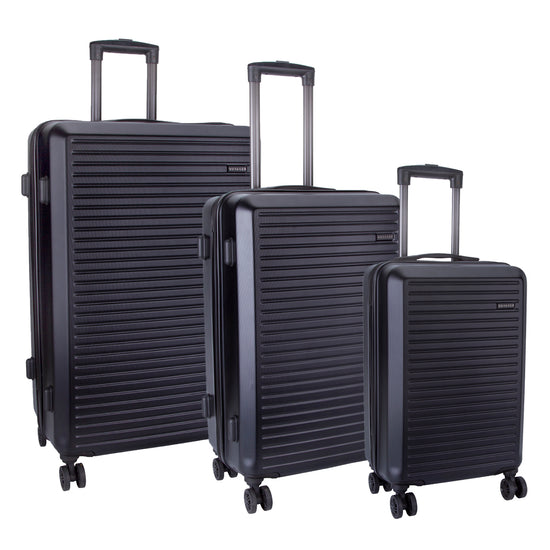 Voyager Mahe 3pc Luggage Set Black 301SET5