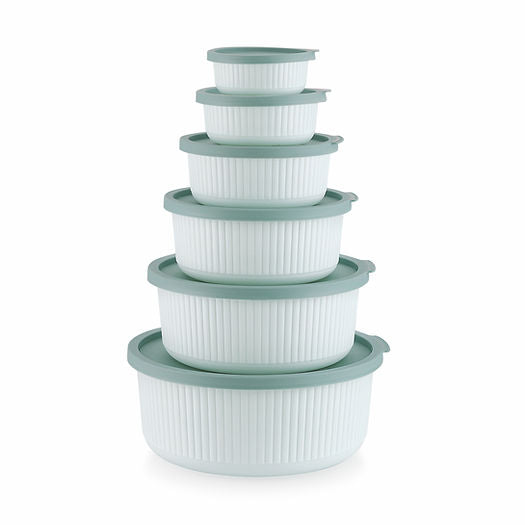 MASTERCOOK MARINA 6PC ROUND CONTAINER SET- GREEN MCH 04