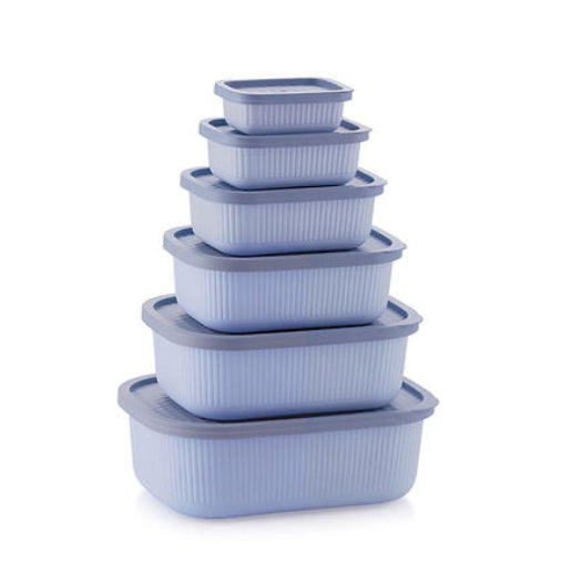MASTERCOOK MARINA 6PC RECTANGULAR CONTAINER SET- BLUE MCH 08