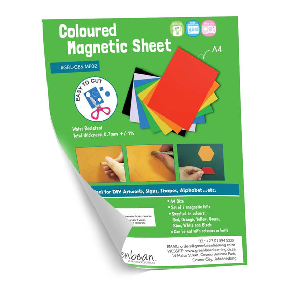 Greenbean Stationery - Magnetic Sheet A4 - 7 Colours Glossy