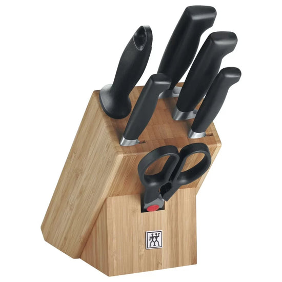 Zwilling Four Star Bamboo Knife Block Set with Shears-7 PC ZW-35068-002
