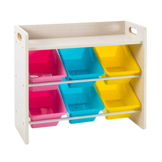Playroom By Greenbean - Multi-Coloured Storage Bin Organiser - Wood - 6 Bins