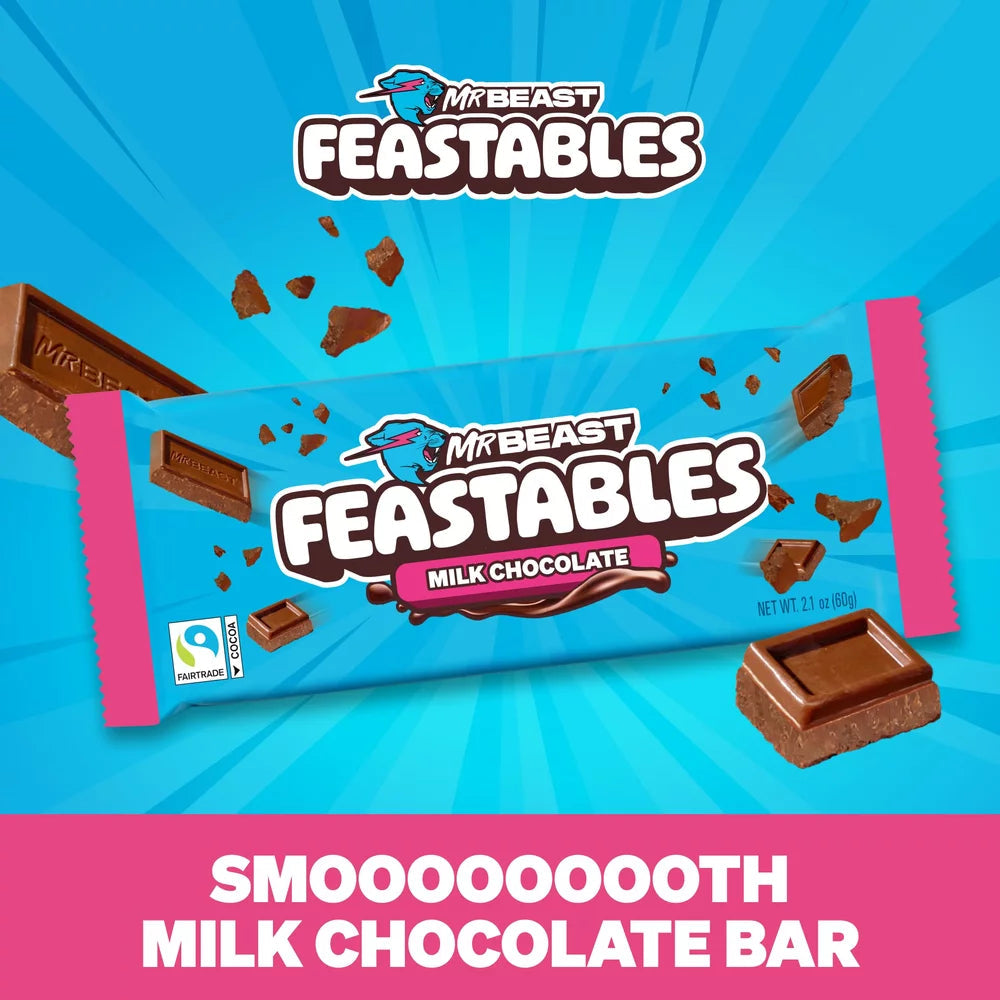 Mr. Beast Feastables Milk Crunch Chocolate Bar 60g - additional angle
