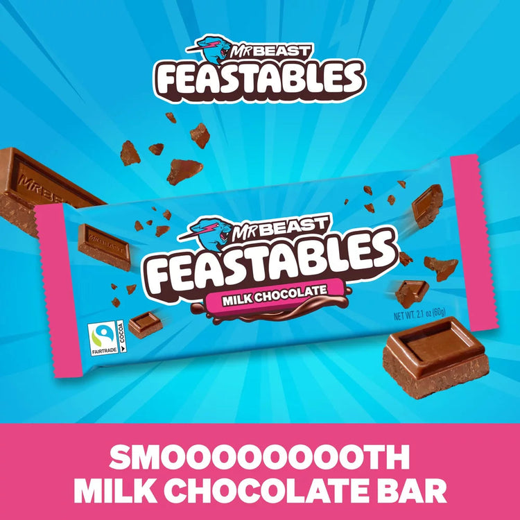 Mr. Beast Feastables Milk Crunch Chocolate Bar 60g - additional angle