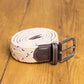 Swole Panda Woven Belt - Cream & Blue Dot Medium