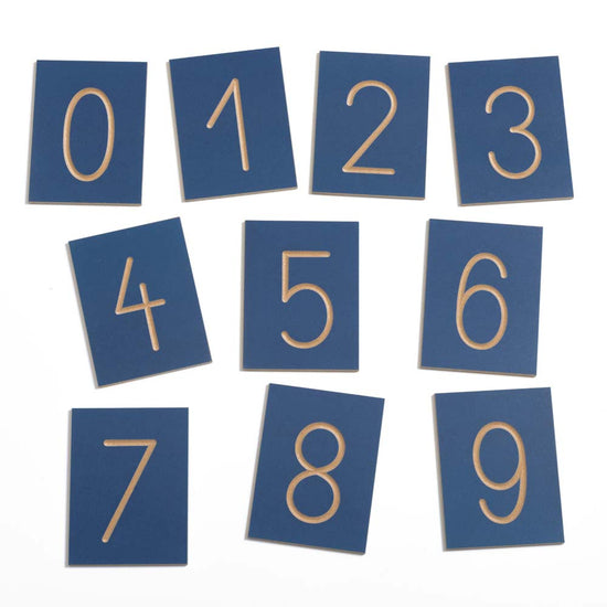 Little Sprouts By Greenbean - Grooved Number Plates - Numbers 0-9 - 10pcs - Solid Beech Wood