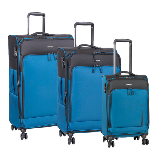 Voyager On The Go 3pc Luggage Set Azure 423SET6