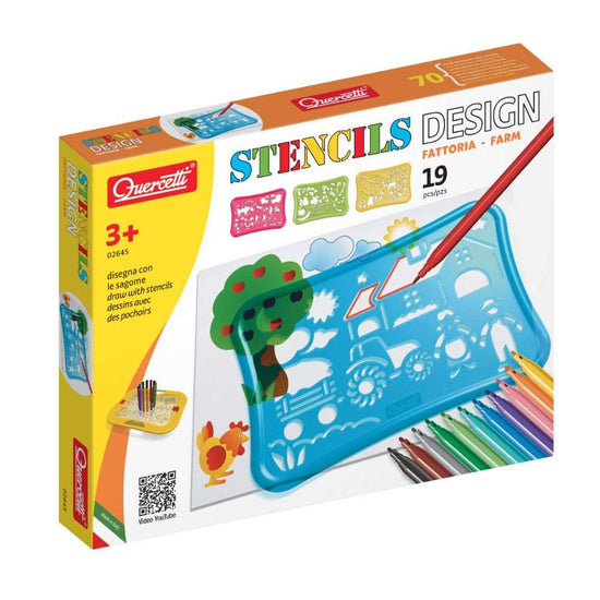 Quercetti - Stencil Art Set: Farm