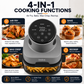Feelive Crispy Dual Glass Digital Air Fryer 4L + 1.5L | 1500W | 4-in-1 Healthy Oil-Free Cooking AF534T