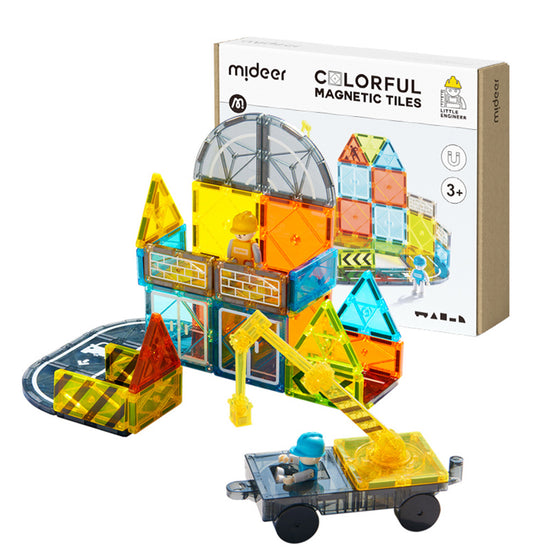 Mideer - Colourful Magnetic Tiles - Little Architect - 36 Transparent Pieces