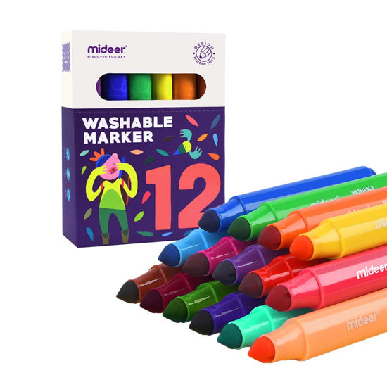 Mideer - Markers Washable - 12 Colours