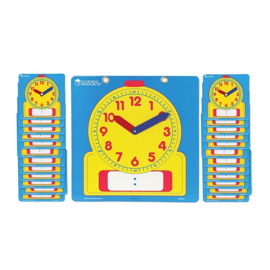 Learning Resources  - Write & Wipe Clocks - Classroom Set of 25