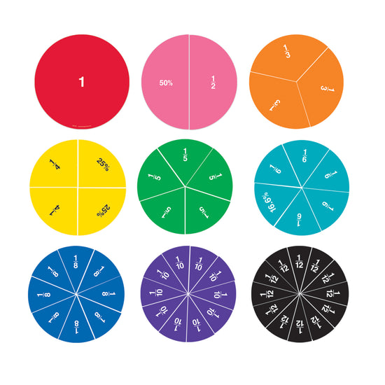 Learning Resources  - Magnetic Fraction Circles: Giant Double - Sided Demonstration Set