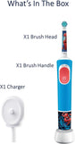 Electric toothbrush set with brush head, handle, and charger on a white background