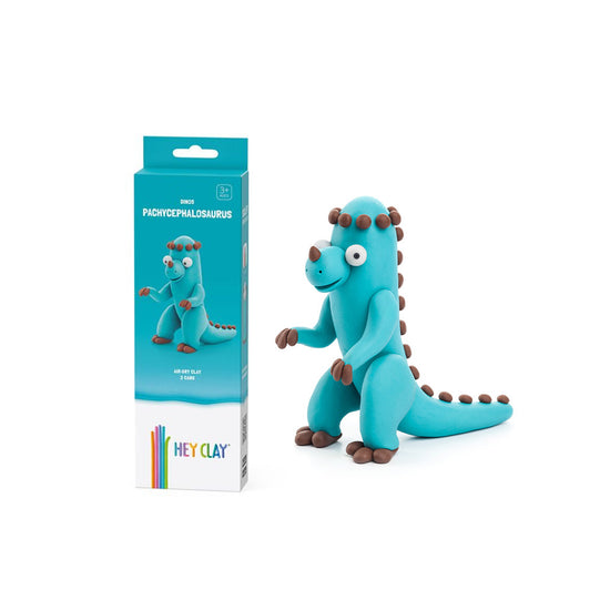 Hey Clay - Modelling Air-Dry Clay with Fun Interactive App - Pachycephalosaurus, series Dinos, 3 cans