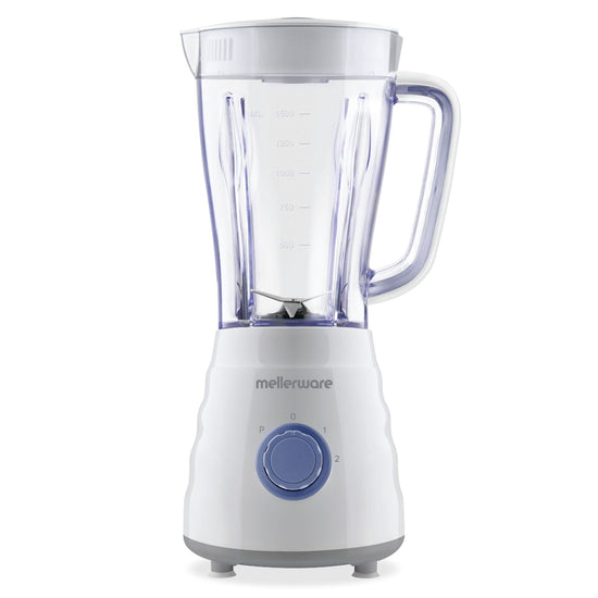 Mellerware Jug Blender With Coffee Mill & 4 Metal Straws Plastic White 1.5L 500W Sylvio 62200B