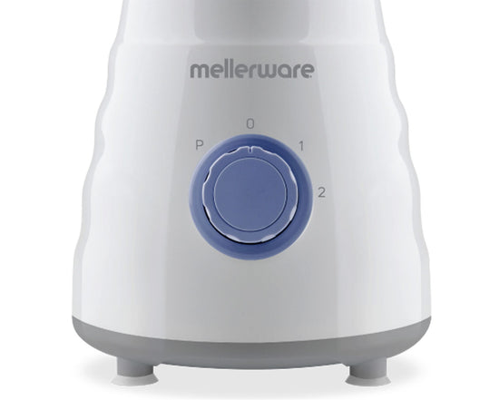 Mellerware Jug Blender With Coffee Mill & 4 Metal Straws Plastic White 1.5L 500W Sylvio 62200B