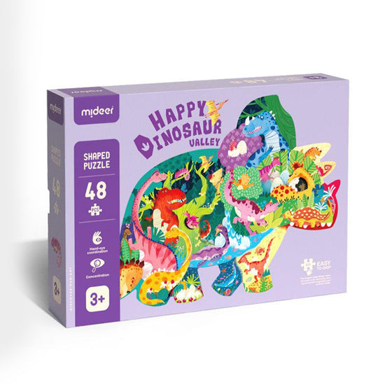 Mideer - Shaped Puzzle Happy Dinosaur Valley 48 Piece