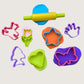 Greenbean - Large Cookie Cutter & Rolling Pin Set - Pastel - 17pcs