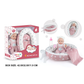 Baby Doll w Soft Body, Sleeping Nest, Pink Elephant Dungaree Outfit - 30cm