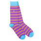Swole Panda Bamboo Socks Purple & Yellow Striped