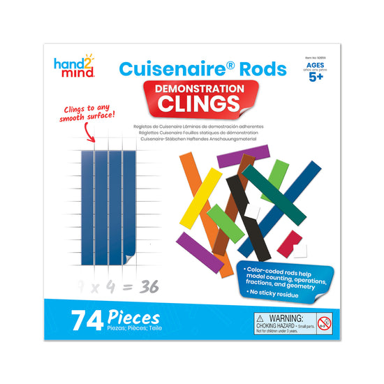 Greenbean Mathematics - Cuisenaireﾂｮ Rods Demonstration Clings: 74 Pieces