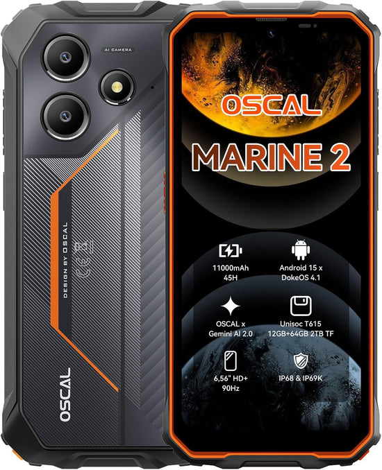 Oscal Marine 2, 4GB+64GB Smartphone, 6.56″ Android 15
