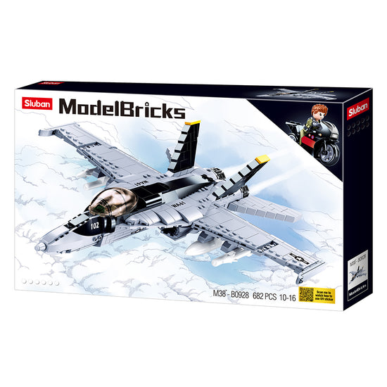 Sluban - Model Bricks - F/A -18E Super Bumblebee - 682pcs