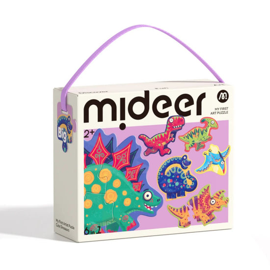 Mideer - My First Artist Puzzle - Cute Dinosaurs - 6 Puzzles - 2-6 Pieces