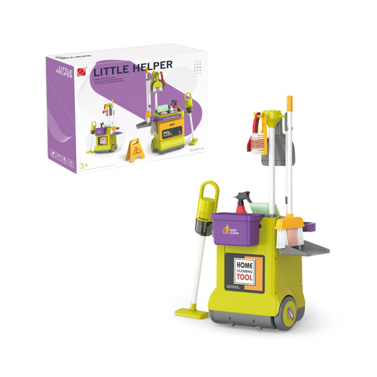 Cogo - Pretend Play Cleaning Trolley with Sound & 20 Pieces