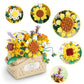 Cogo - Building Block Set - Sunflower Basket with Fairy Lights - 1295 Pieces