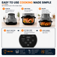 Feelive Crispy Dual Glass Digital Air Fryer 4L + 1.5L | 1500W | 4-in-1 Healthy Oil-Free Cooking AF534T