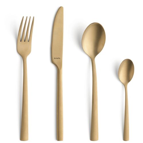 Amefa Manille Gold Cutlery Set, 16pc 9035VUVG17B78