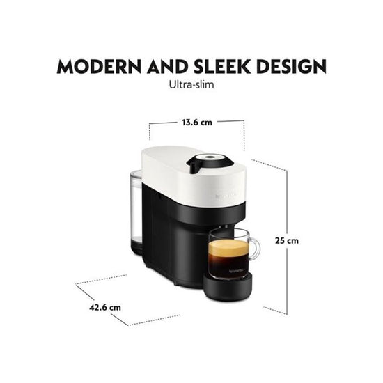 Nespresso Vertuo Pop Coffee Machine Coconut White GCV2-ZA-WH-NET