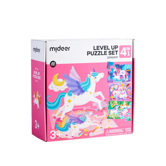 Mideer - Level Up Puzzles Set - 4-in-1 - Unicorn
