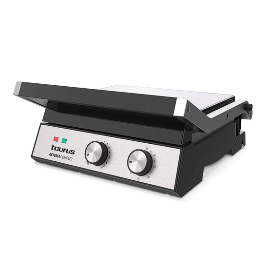 Taurus Panini Press 4 Slice Non-Stick Black 29 X 23Cm 2000W Asteria Complet 968133