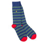 Swole Panda Bamboo Socks Green & Teal Striped