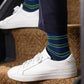 Swole Panda Bamboo Socks Green & Teal Striped