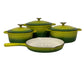 Cast Iron 7 Piece Cookware Pot Set Green
