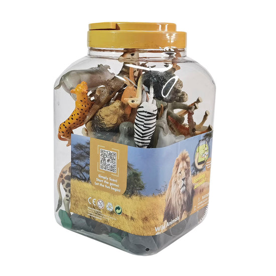 Planet Greenbean - Wild Animals Playset - 40pcs in Bucket