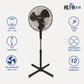 Alva 40cm Plastic Telescopic Pedestal Fan (Black) ACS200