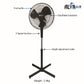Alva 40cm Plastic Telescopic Pedestal Fan (Black) ACS200