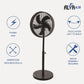 Alva 40cm Drum Telescopic Pedestal Fan (Matte Black) ACS207