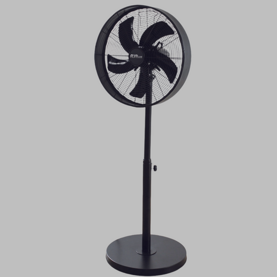 Alva 40cm Drum Telescopic Pedestal Fan (Matte Black) ACS207