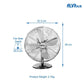 Alva 30cm Metal Desk Fan (Chrome) ACS211