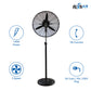 Alva 65cm Industrial Pedestal Fan Metal Telescopic (Matt Black) ACS601