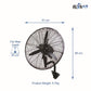 Alva 50cm Industrial Wall Fan - High Velocity (Matt Black) ACS604