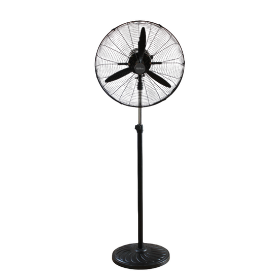 Alva 50cm Industrial Pedestal Fan Metal Telescopic (Matt Black) ACS600