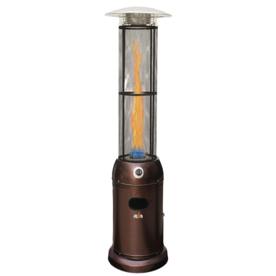 Alva Circular Glass Tube Gas Patio Heater - 2.1m - Tall Hammertone GHP26